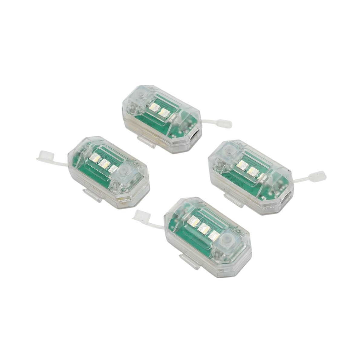 Set 4 lampi LED RGB stroboscopice cu telecomanda, 10 moduri, 8 culori, baterie litiu 150mAh reincarcabila USB-C IP65